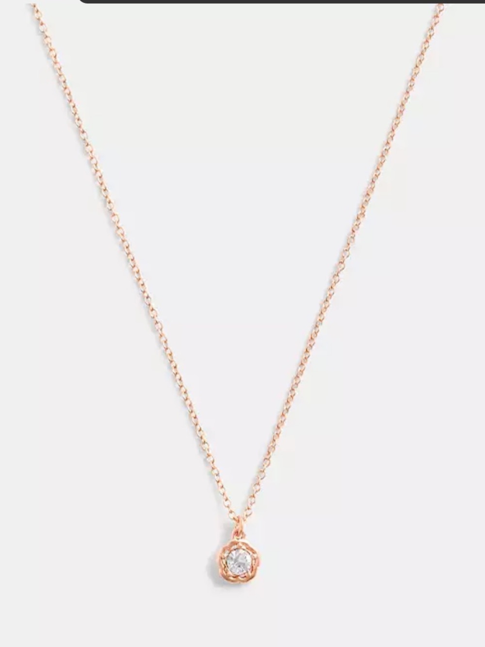 Coach Halo Tea Rose Gold Pendant Necklace NWT